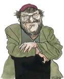 Michael Moore caricature by Kerry Waghorn