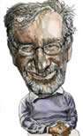Stephen Spielberg caricature by Kerry Waghorn